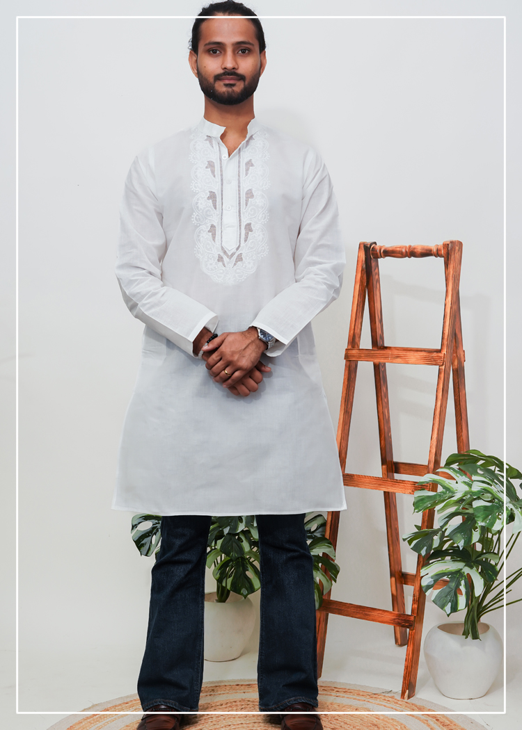 Lucknowi Net Work Kurta