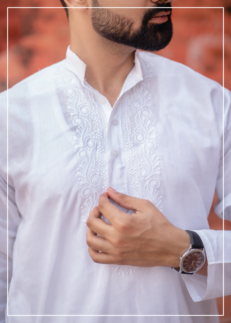 Gala Bail Lucknowi Kurta 
