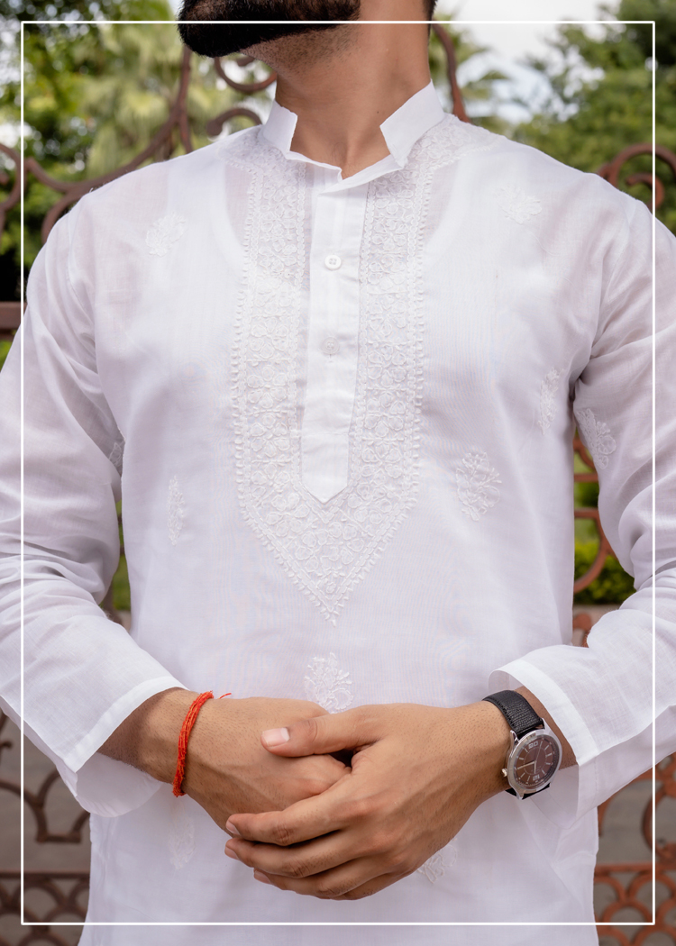 Lucknowi Gala Booty Kurta