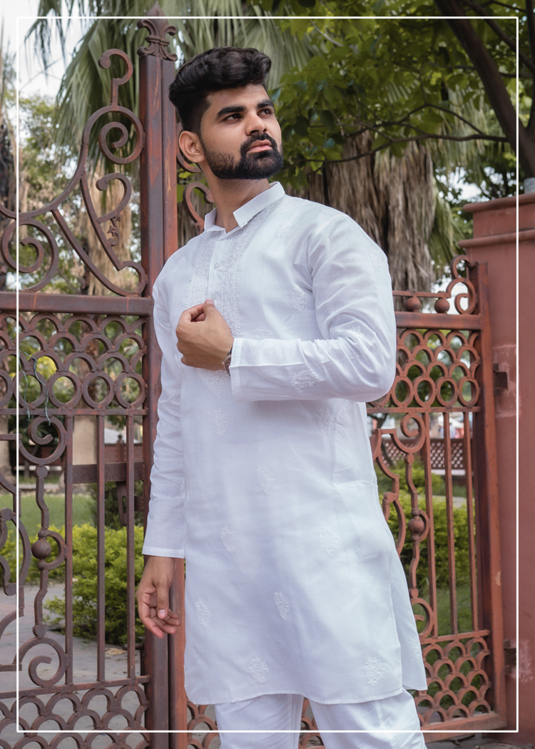 Lucknowi Gala Booty Kurta