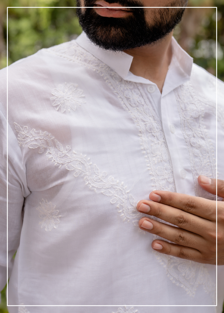 Lucknowi Chari Handwork Kurta 