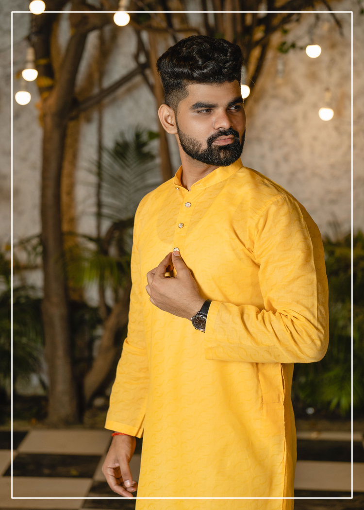 Self Print Brasco Lucknowi Kurta 