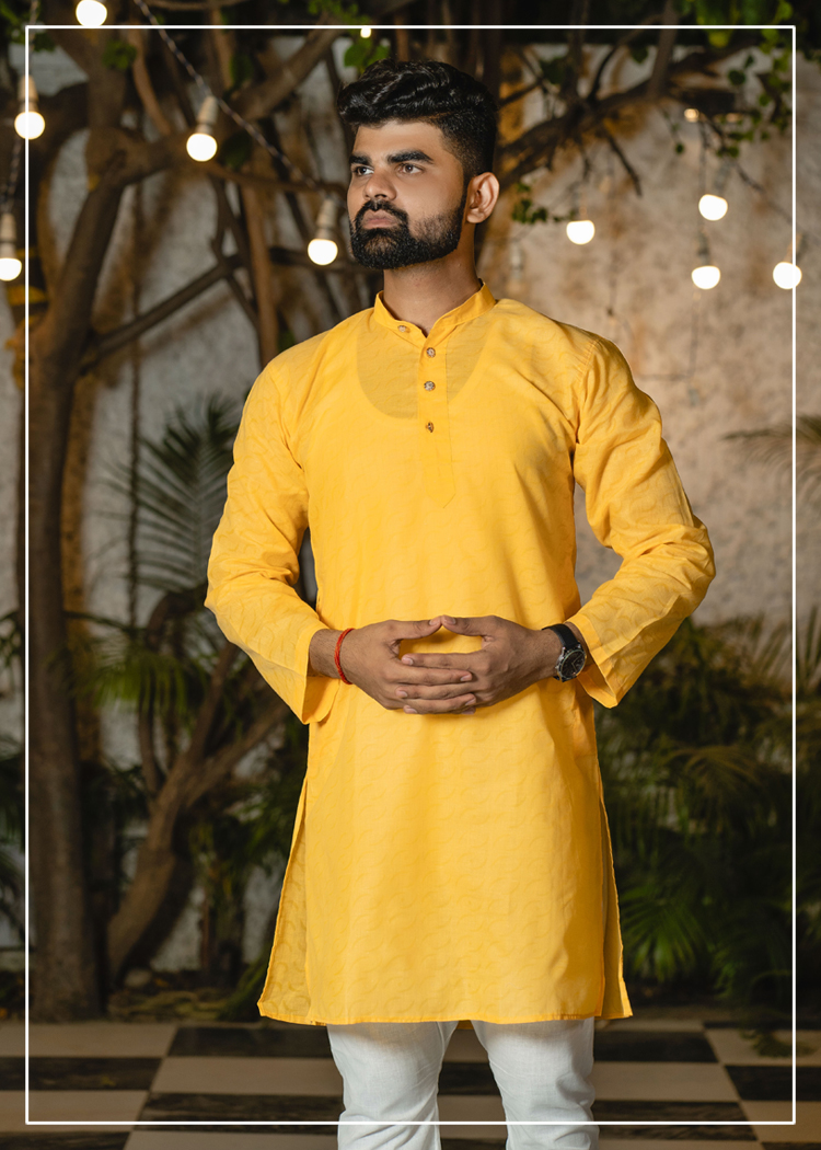 Self Print Brasco Lucknowi Kurta 