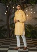 Micro Polo Patta Cotton Kurta 