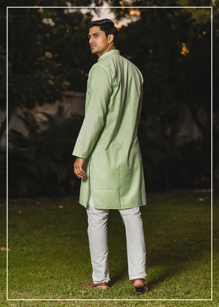 Cotton Kurta Wieving Embriodery