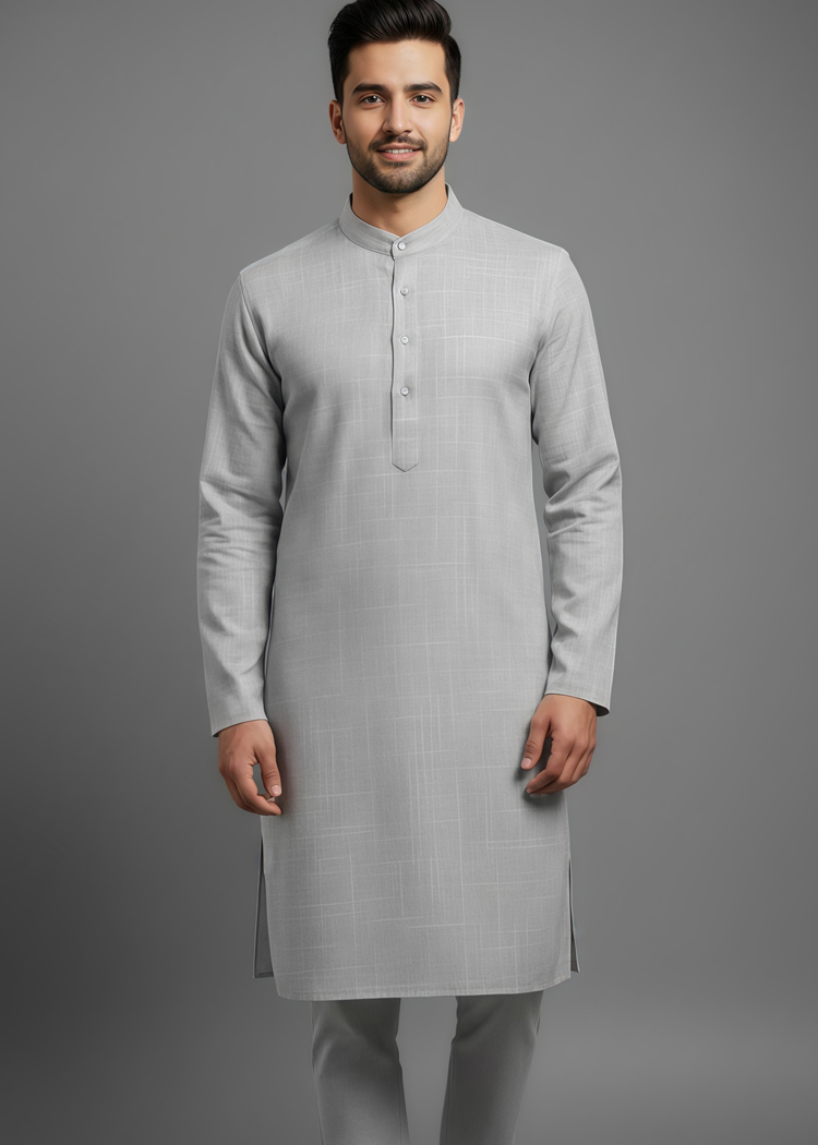 Slub Lining Cotton Kurta