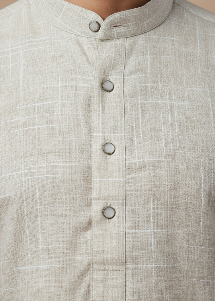 Slub Lining Cotton Kurta