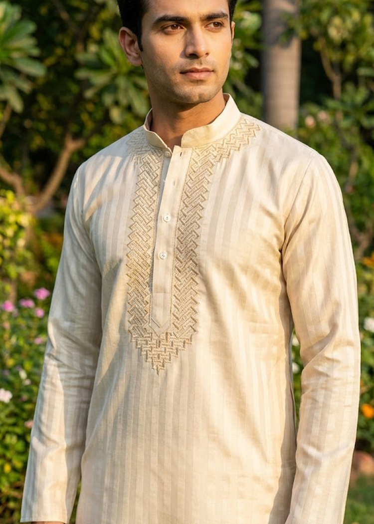 Self Lining Cotton Kurta 