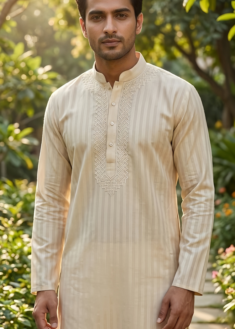 Self Lining Cotton Kurta 