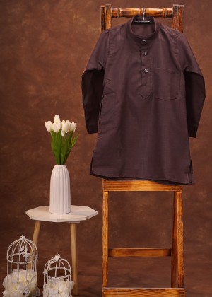 Ruby Silk Plain Kurta For Boys 
