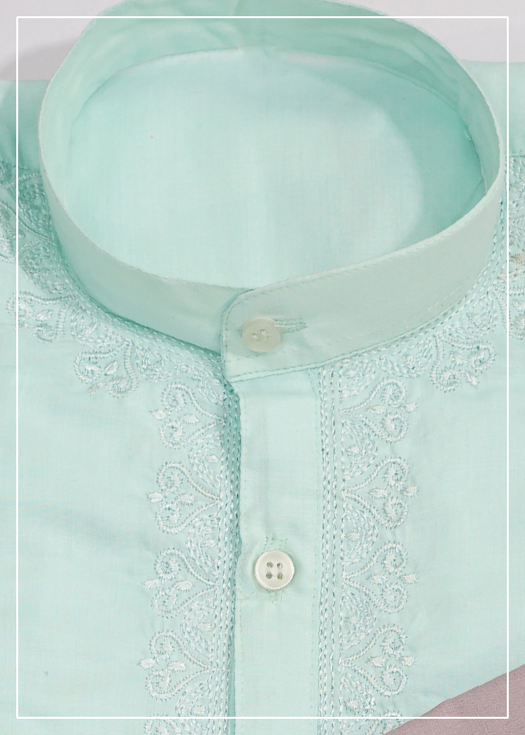 Malai Cotton Kadhai Kurta For Boys