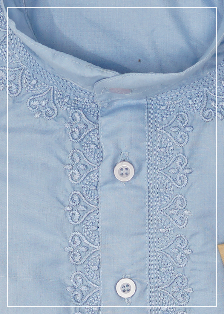 Malai Cotton Kadhai Kurta For Boys