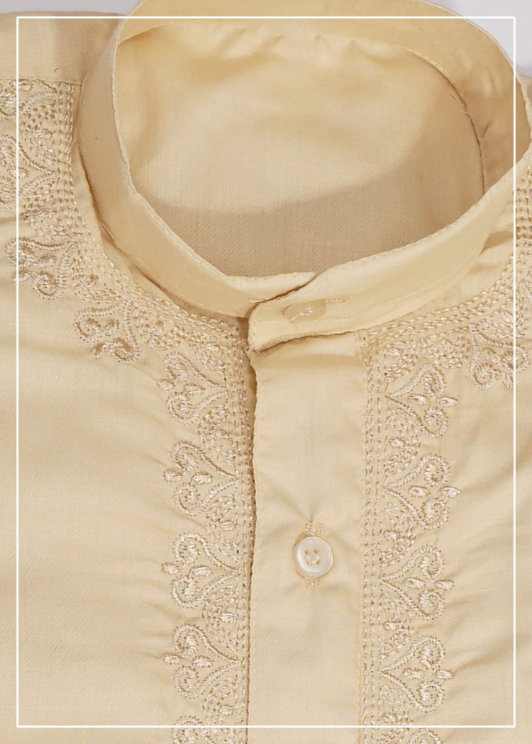 Malai Cotton Kadhai Kurta For Boys
