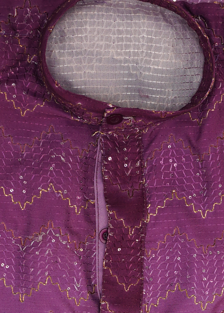 Crochet Shaded  Sequence Kurta For Boys 