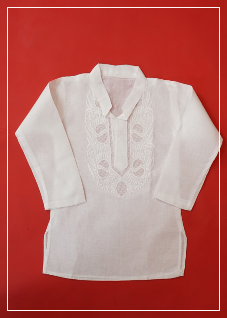 Jaali Work Kurta For Boys