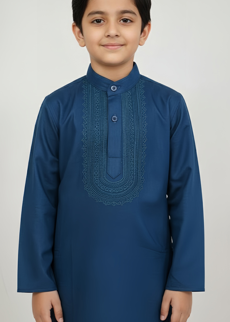 Gaurav Cotton Chikankari Kurta For Boys
