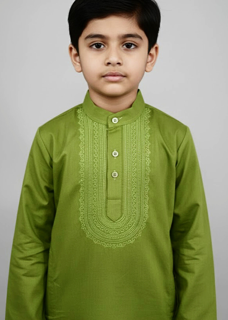 Gaurav Cotton Chikankari Kurta For Boys