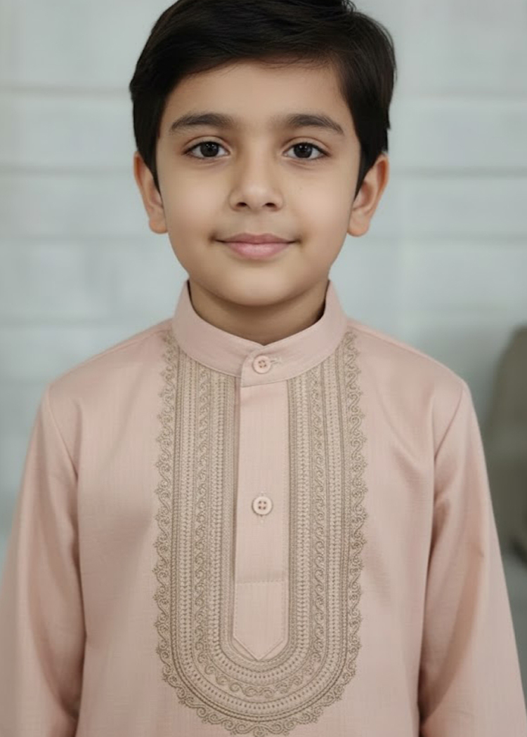 Gaurav Cotton Chikankari Kurta For Boys