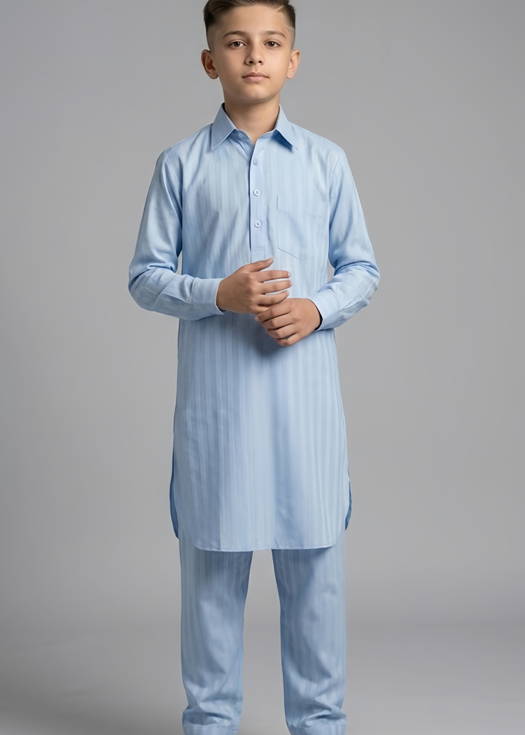 Cotton Strips Pathani Set For Boys 