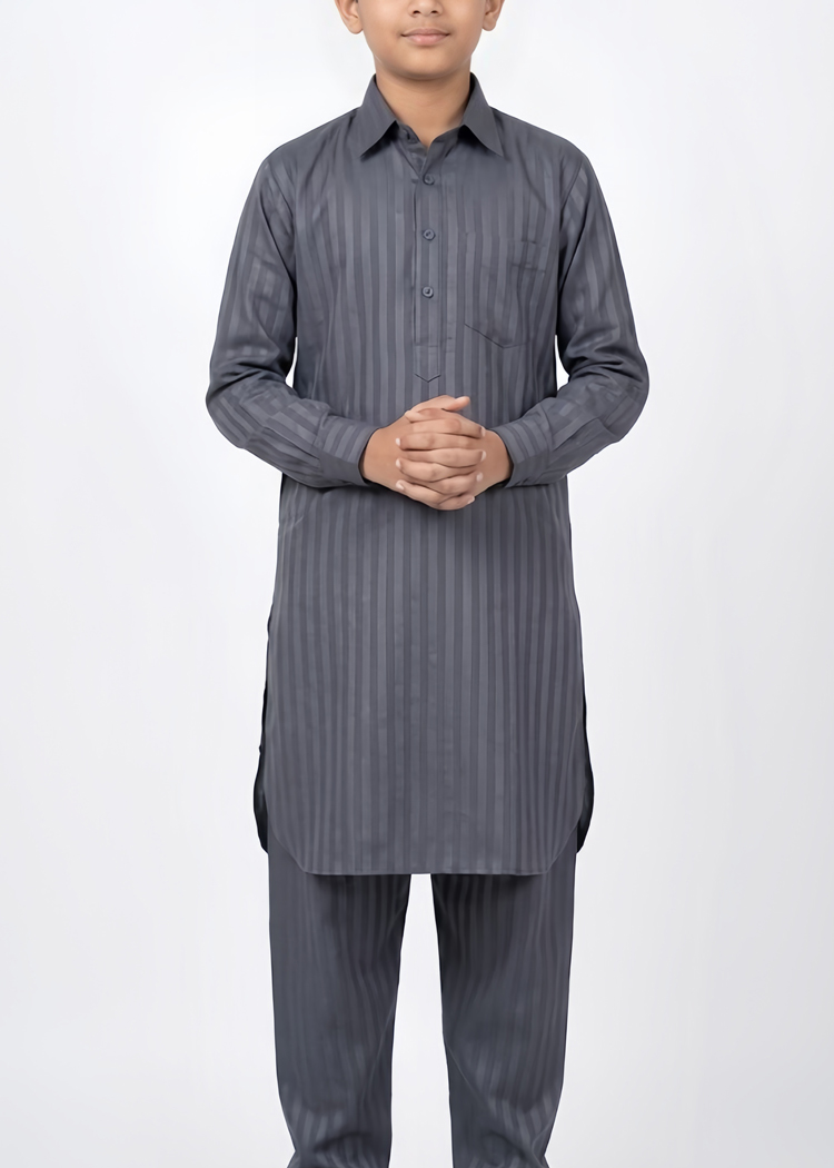 Cotton Strips Pathani Set For Boys 