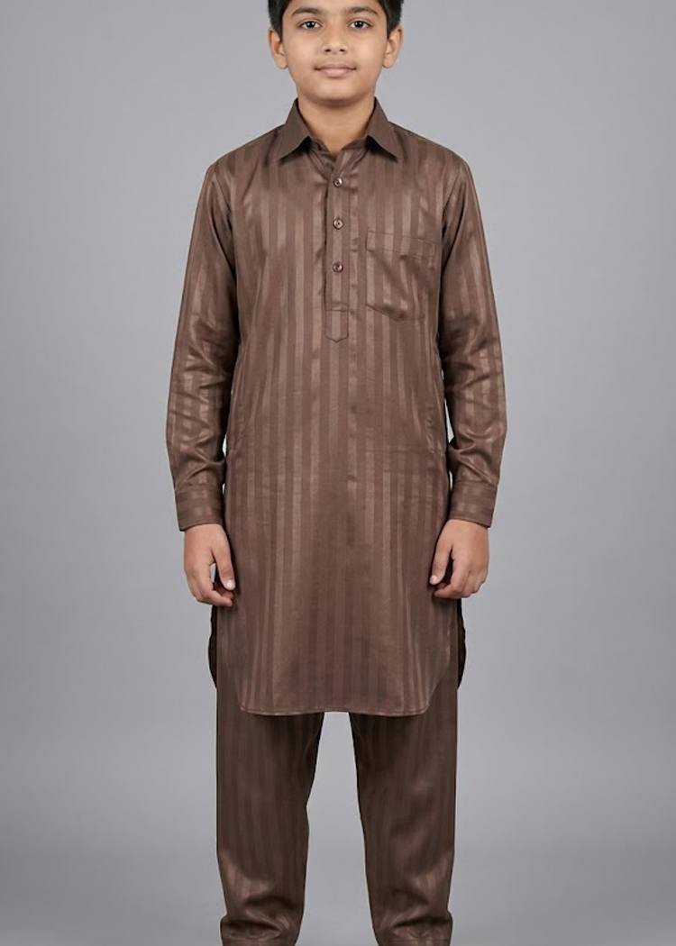 Cotton Strips Pathani Set For Boys 