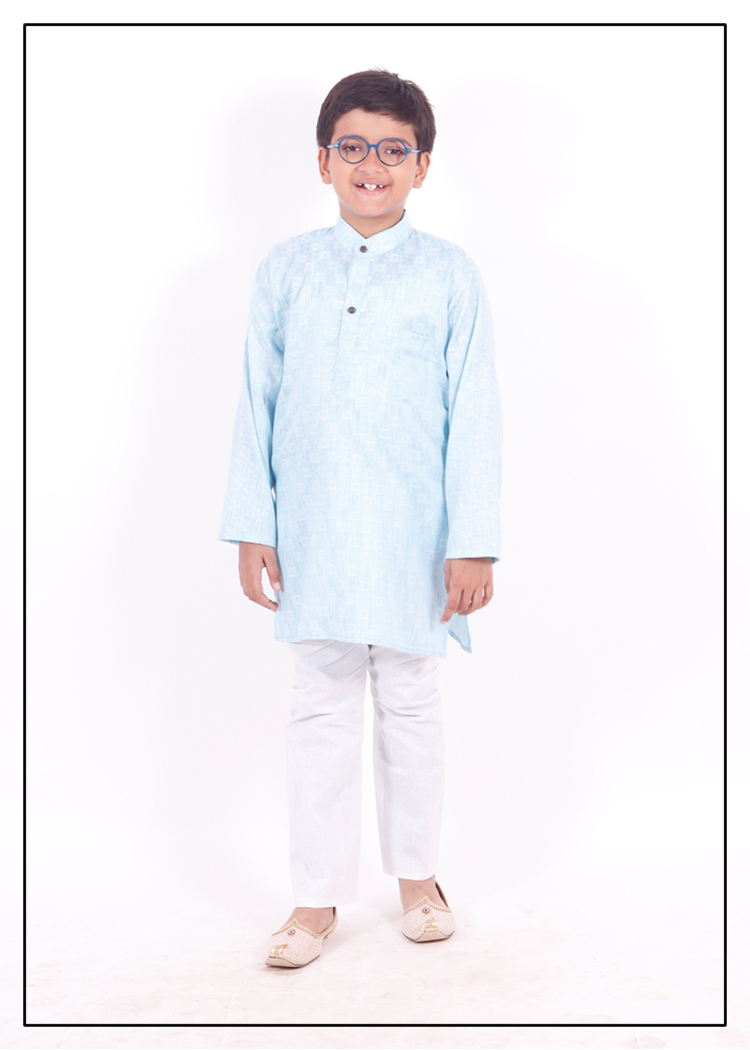 Self Printed Boys Kurta Pajama