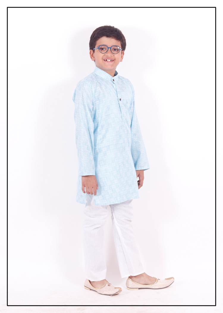 Self Printed Boys Kurta Pajama