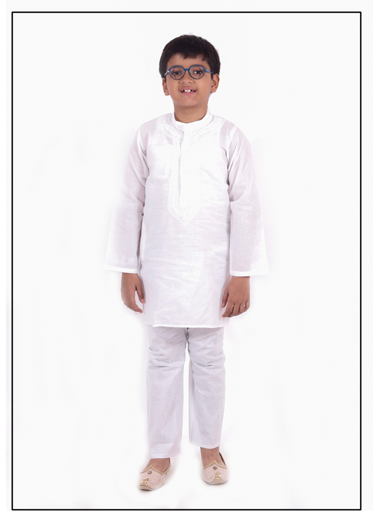 Net Work Lucknowi Boys Kurta Pajama