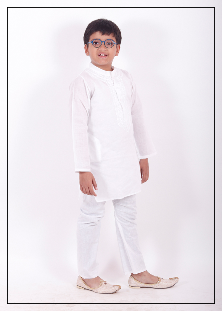Net Work Lucknowi Boys Kurta Pajama
