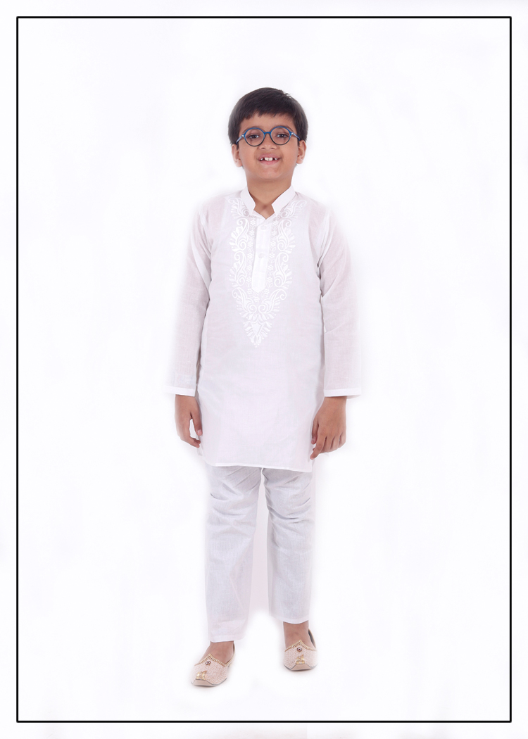 Gala Work Lucknowi Boys Kurta Pajama