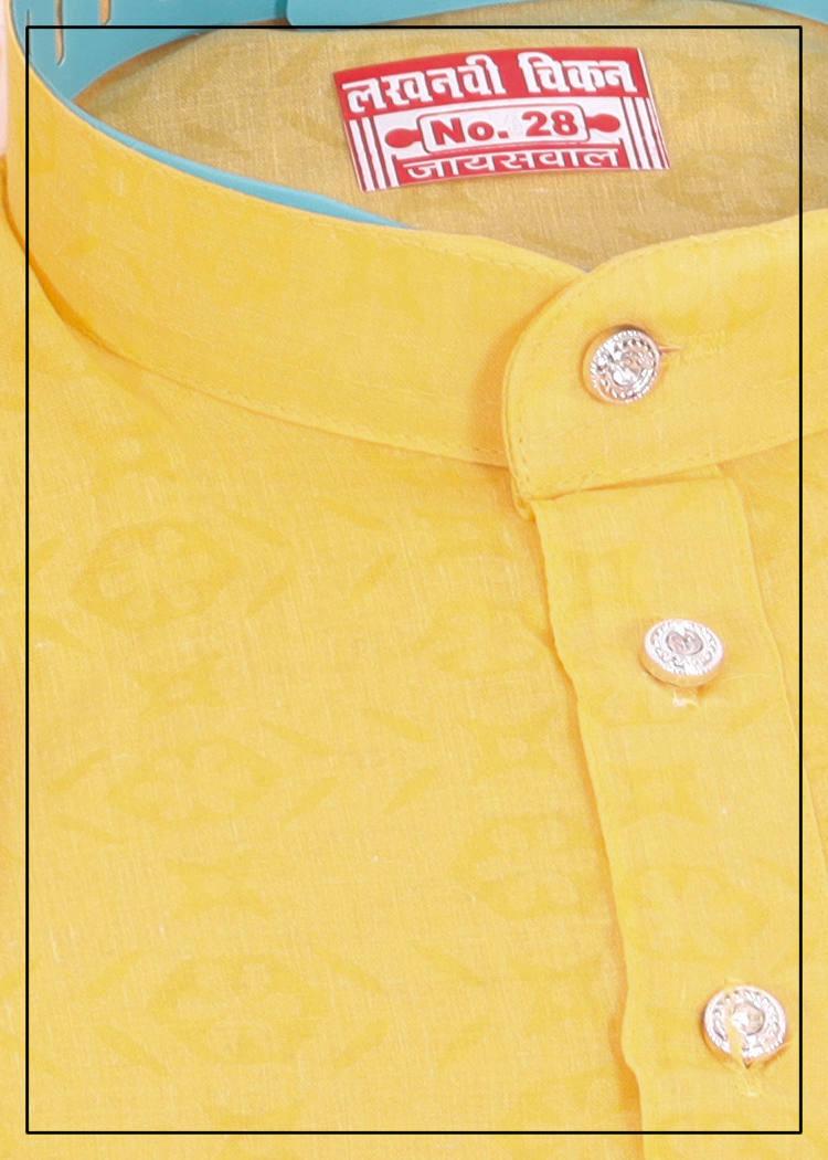 Yellow Lining Boys Kurta Pajama