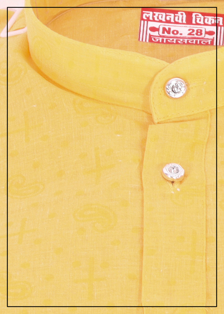Yellow Lining Boys Kurta Pajama