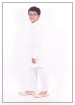 White Cotton Print Boys Kurta Pajama