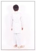 White Cotton Print Boys Kurta Pajama